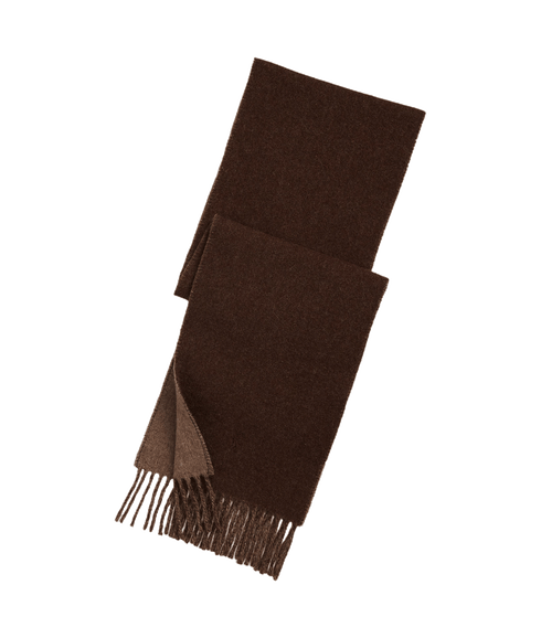 Reversible Wool-blend Scarf - Brown