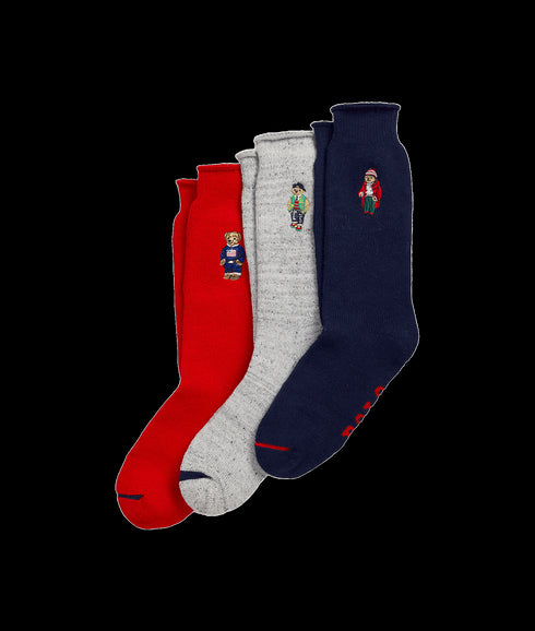 Polo Bear Roll-top 3-sock Gift Set - Multi