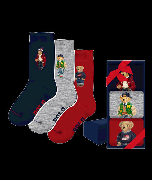 Polo Bear Roll-top 3-sock Gift Set - Multi