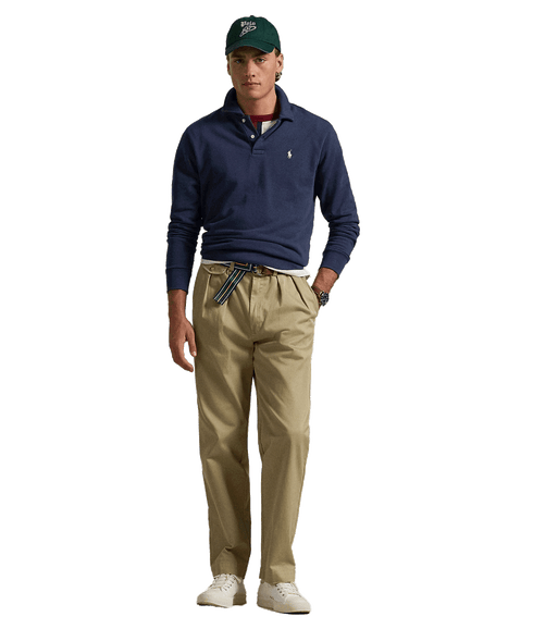 Loopback Fleece Collared Sweatshirt - Navy