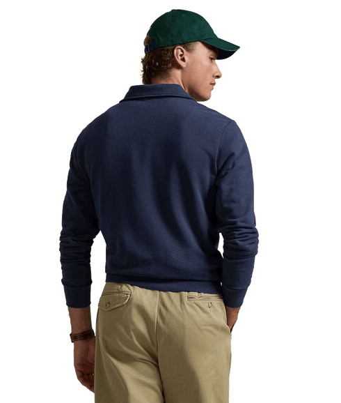 Loopback Fleece Collared Sweatshirt - Navy