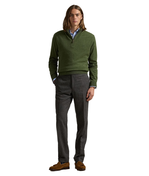 Wool Quarter-zip Sweater - Green