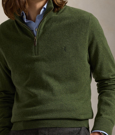 Wool Quarter-zip Sweater - Green