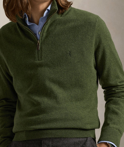 Wool Quarter-zip Sweater - Green