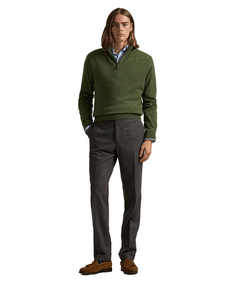Wool Quarter-zip Sweater - Green