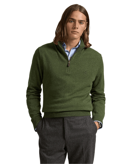 Wool Quarter-zip Sweater - Green