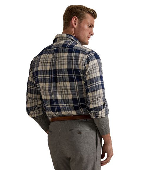 Custom Fit Plaid Brushed Flannel Shirt - Multi