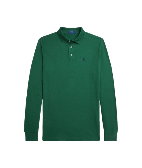 Custom Slim Fit Stretch Mesh Polo Shirt - Green
