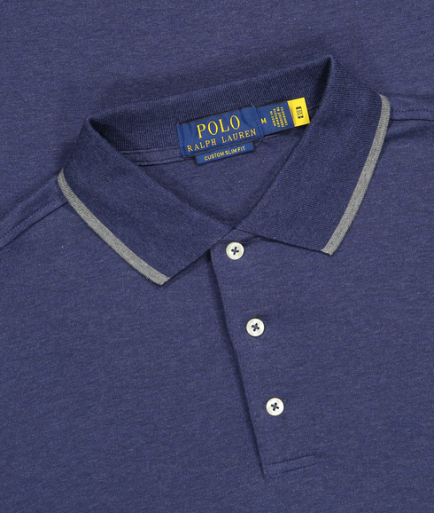 Custom Slim Fit Soft Cotton Polo Shirt - Navy