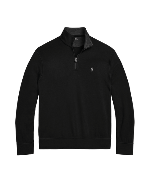 Luxury Jersey Quarter-zip Pullover - Black