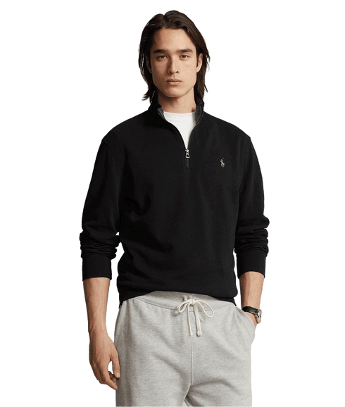 Luxury Jersey Quarter-zip Pullover - Black