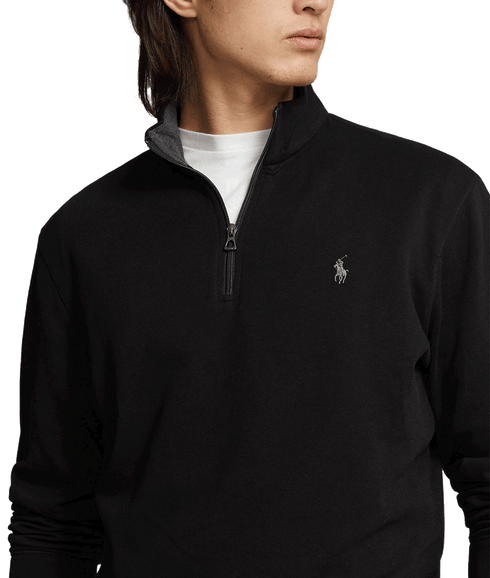 Luxury Jersey Quarter-zip Pullover - Black