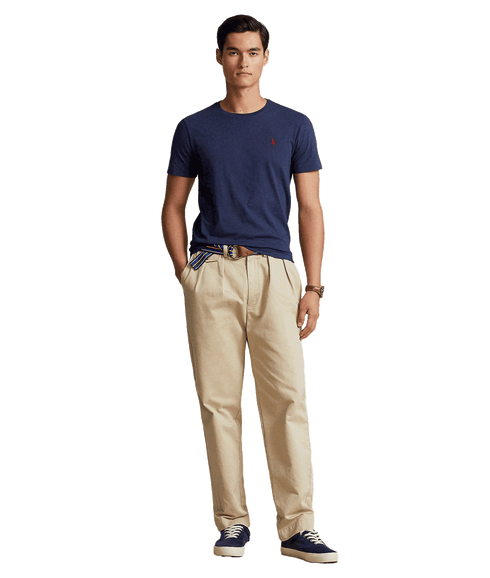 Custom Slim Fit Jersey Crewneck T-Shirt - Navy