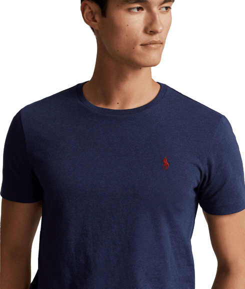 Custom Slim Fit Jersey Crewneck T-Shirt - Navy