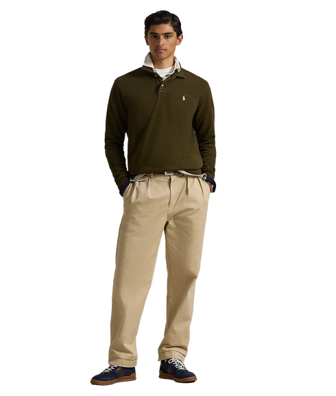 Loopback Fleece Collared Sweatshirt - Green