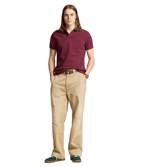 Custom Slim Fit Mesh Polo Shirt - Red