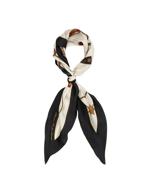 Print Silk Twill Diamond Scarf - Multi