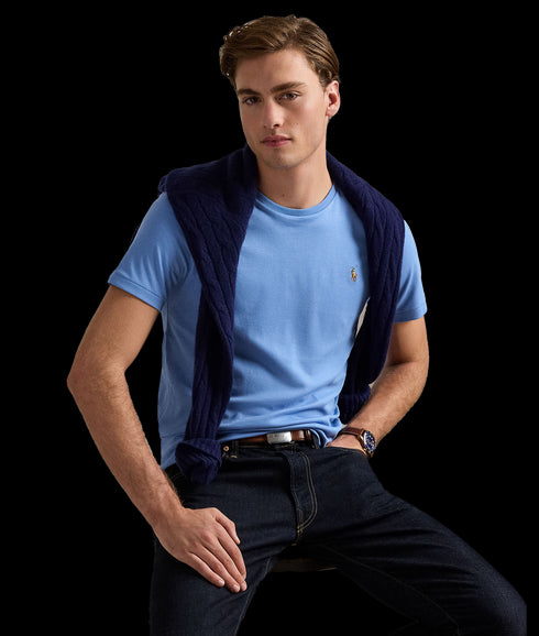 Custom Slim Fit Soft Cotton T-Shirt - Blue