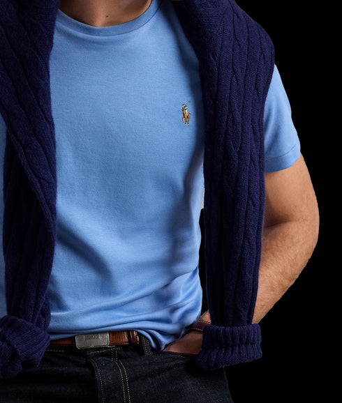 Custom Slim Fit Soft Cotton T-Shirt - Blue