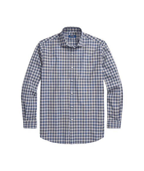 Custom Fit Plaid Stretch Poplin Shirt - Multi