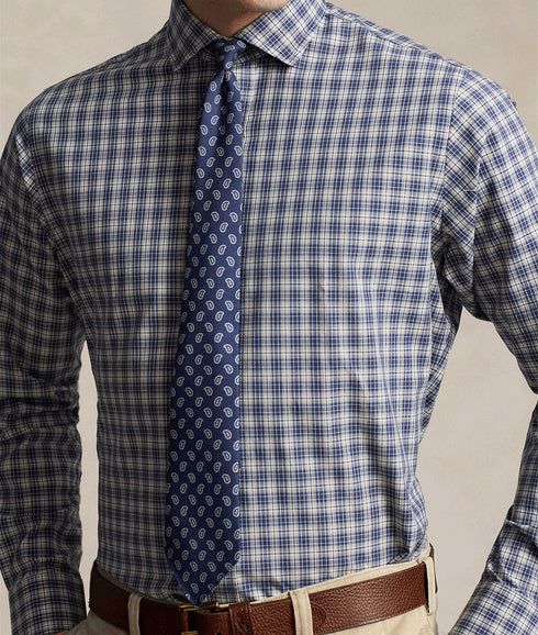 Custom Fit Plaid Stretch Poplin Shirt - Multi