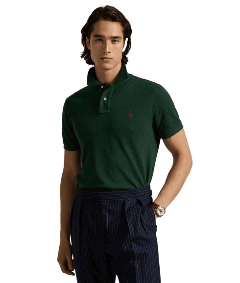 Custom Slim Fit Mesh Polo Shirt - Green