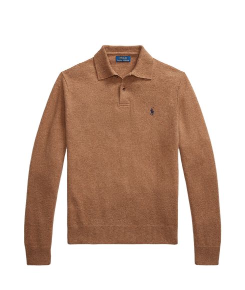 Wool-Cotton Crewneck Sweater - Brown