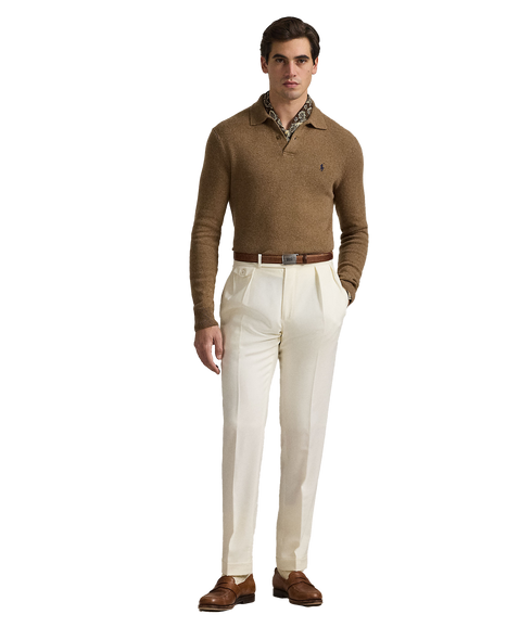 Wool-Cotton Crewneck Sweater - Brown
