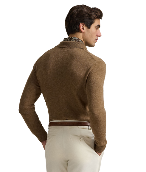 Wool-Cotton Crewneck Sweater - Brown