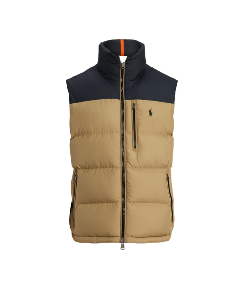 The Gorham Color-Blocked Down Vest - Gold
