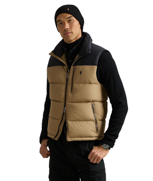 The Gorham Color-Blocked Down Vest - Gold