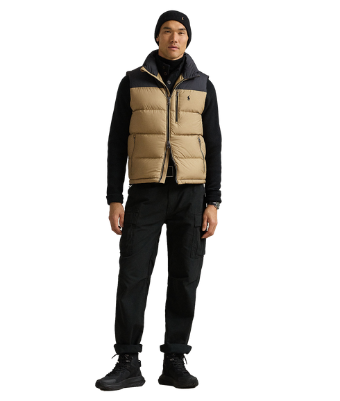 The Gorham Color-Blocked Down Vest - Gold