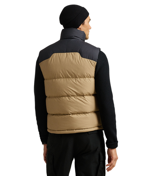 The Gorham Color-Blocked Down Vest - Gold