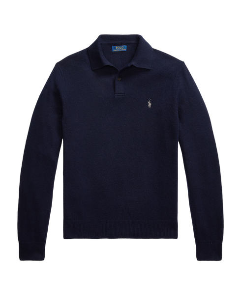 Wool-Cotton Crewneck Sweater - Navy