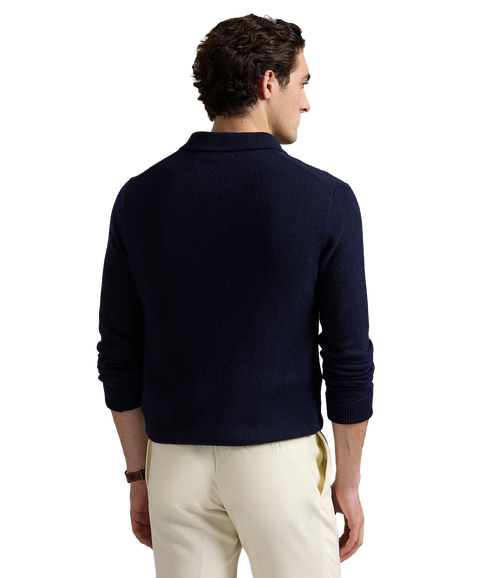 Wool-Cotton Crewneck Sweater - Navy