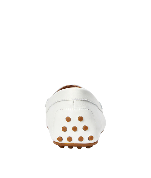 Barnsbury Nappa Leather Driver - White