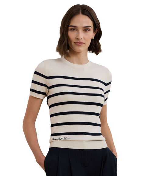 Striped Short-Sleeve Sweater - Multi