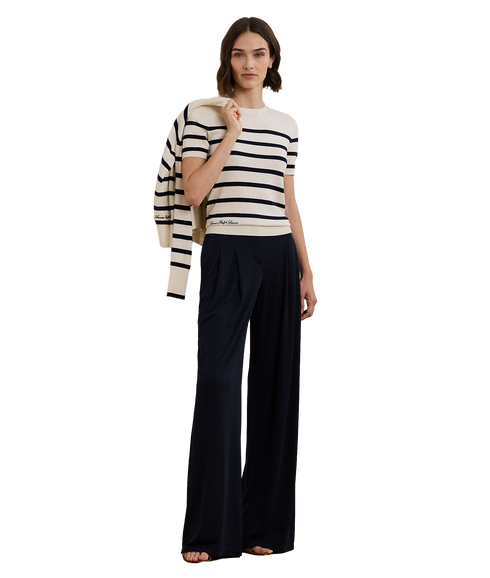 Striped Short-Sleeve Sweater - Multi