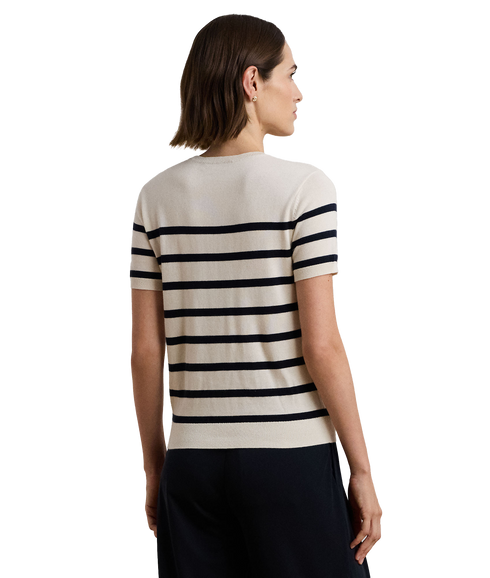 Striped Short-Sleeve Sweater - Multi