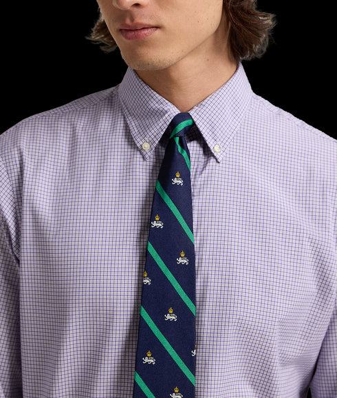 Classic Fit Checked Poplin Shirt - Purple