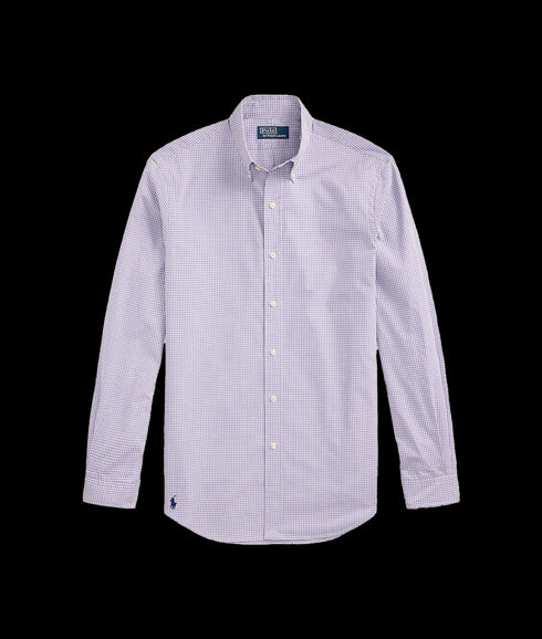 Classic Fit Checked Poplin Shirt - Purple
