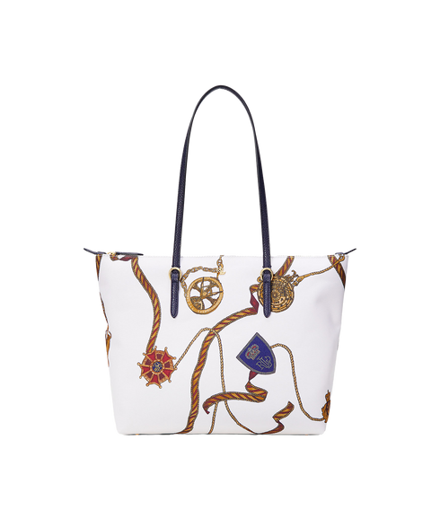 Nylon Medium Keaton Tote Bag - White
