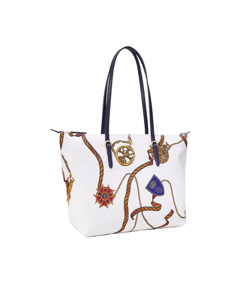 Nylon Medium Keaton Tote Bag - White