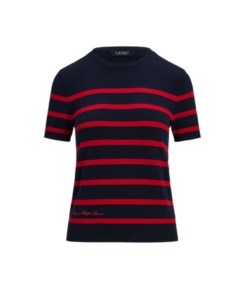 Striped Short-Sleeve Sweater - Multi