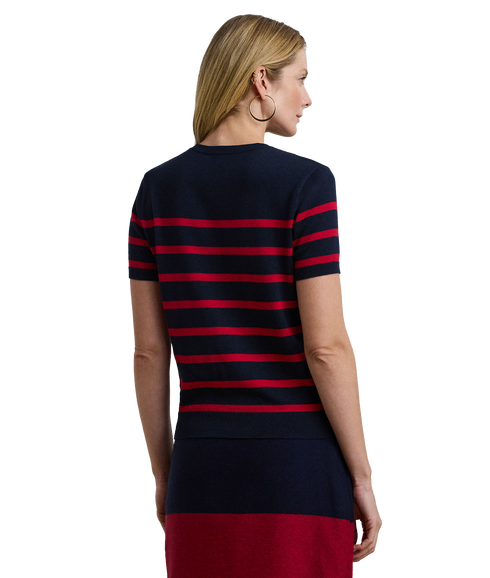 Striped Short-Sleeve Sweater - Multi
