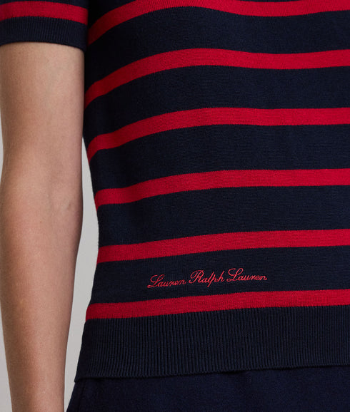 Striped Short-Sleeve Sweater - Multi