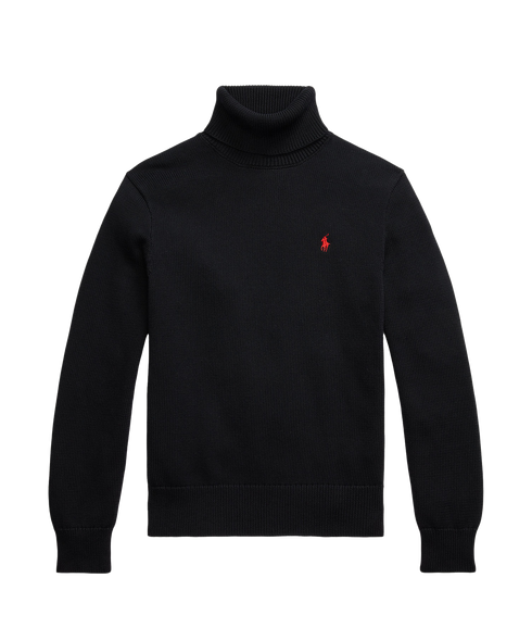 Cotton Turtleneck Sweater - Black