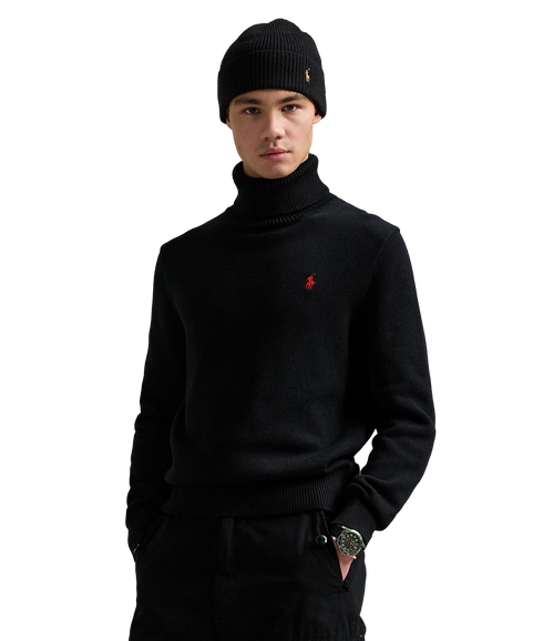 Cotton Turtleneck Sweater - Black
