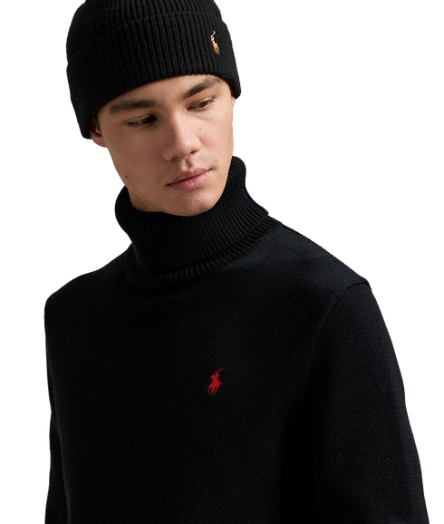 Cotton Turtleneck Sweater - Black