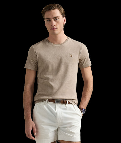 Custom Slim Fit Soft Cotton T-Shirt - Beige